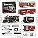 TEMI Train Set for Kids 312 Years Electric Classical Steam Engine Locomotive with Steam Light and Sounds Rechargeable Model Trains Kit Toys wPassenger Carriage for Boys and Girls - Image 4
