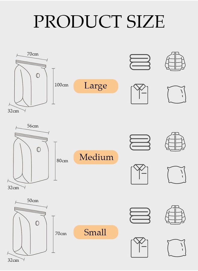 DUNISO Vacuum Space Saver Bag, 5 Pack Large Size Reusable Vacuum Storage Bag(100 x 70 x 32 cm), Simple Style Three-dimensional Bag with Hand Pump, Suitable for cotton quilt, blanket, clothing  - Image 4