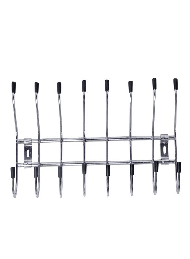 ARANKA Stainless Steel Multi-Purpose 8 pin Hook for Hanging Kitchen Bedroom Bathroom Wall Mounted Rail Clothes Hanger Shelf Rack Door Hook Robe 8 Hooks - Image 3