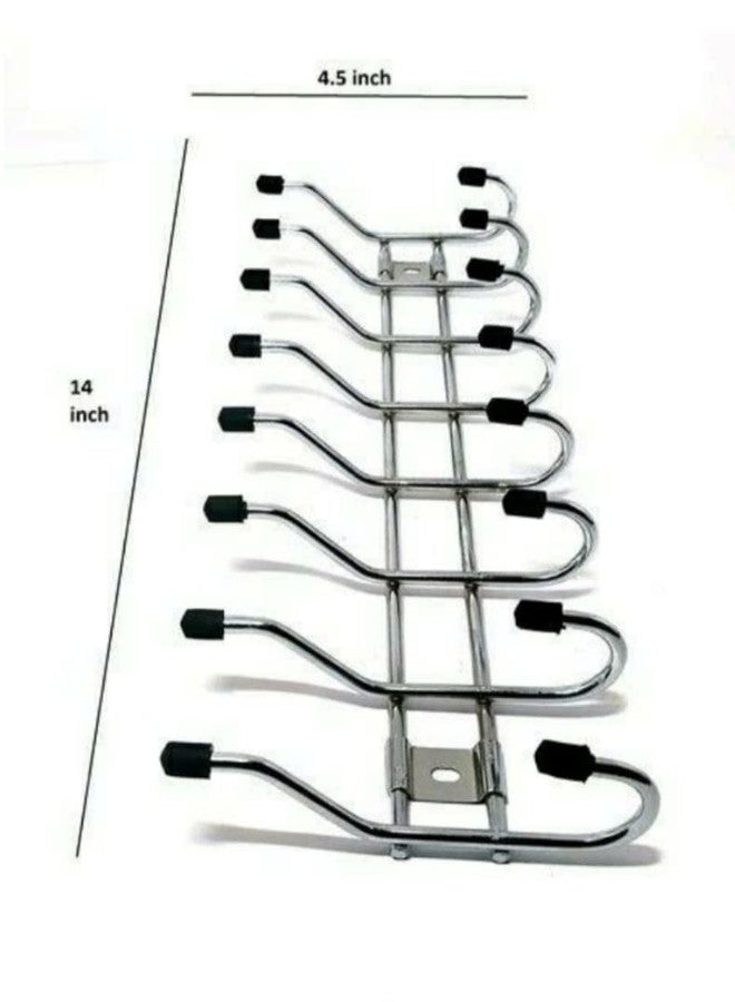 ARANKA Stainless Steel Multi-Purpose 8 pin Hook for Hanging Kitchen Bedroom Bathroom Wall Mounted Rail Clothes Hanger Shelf Rack Door Hook Robe 8 Hooks - Image 2