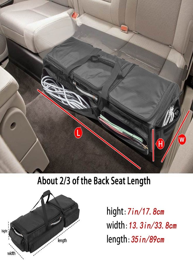 samdew Under Seat Storage Bag Fit for SuperCrew Cab & Crew Cab, Back Seat Double-Compartment Organizer for Truck, Practical Underseat Tool Box with Inner Dividers & Multiple Pockets (Patented Design) - Image 3