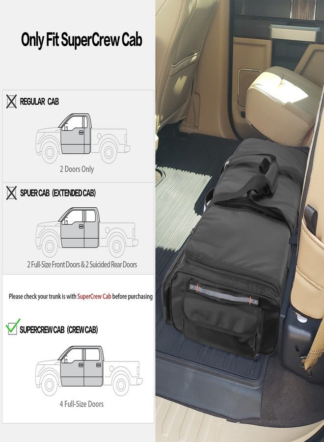 samdew Under Seat Storage Bag Fit for SuperCrew Cab & Crew Cab, Back Seat Double-Compartment Organizer for Truck, Practical Underseat Tool Box with Inner Dividers & Multiple Pockets (Patented Design) - Image 2