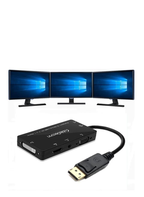 كابل محول 4 في 1 متعدد الوظائف إلى HDMI/DVI/Vga مع مخرج صوت Micro USB من ذكر إلى أنثى يدعم 3 شاشات في نفس الوقت