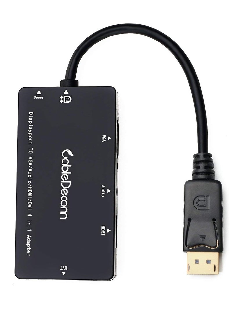 ماركة غير محددة - كابل محول 4 في 1 متعدد الوظائف إلى HDMI/DVI/Vga مع مخرج صوت Micro USB من ذكر إلى أنثى يدعم 3 شاشات في نفس الوقت - Image 1