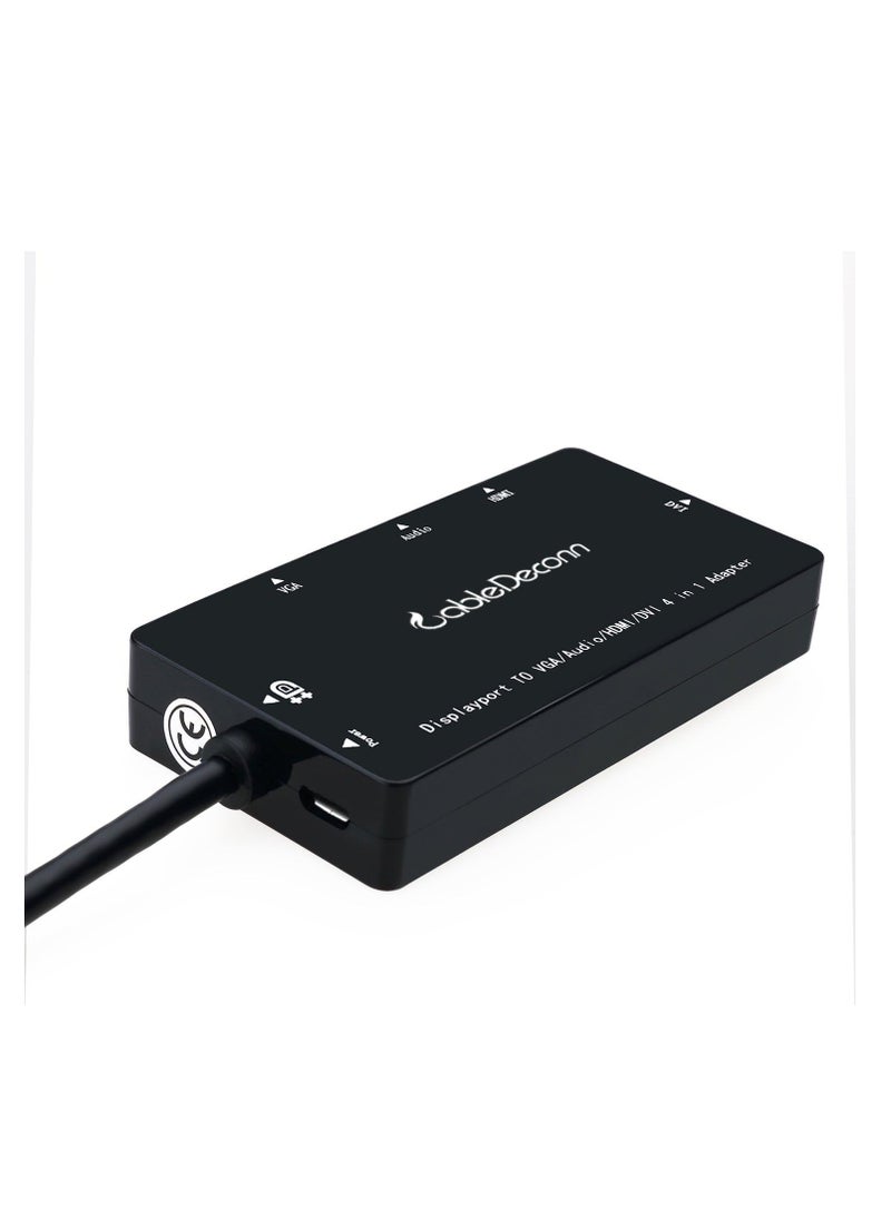 ماركة غير محددة - كابل محول 4 في 1 متعدد الوظائف إلى HDMI/DVI/Vga مع مخرج صوت Micro USB من ذكر إلى أنثى يدعم 3 شاشات في نفس الوقت - Image 1