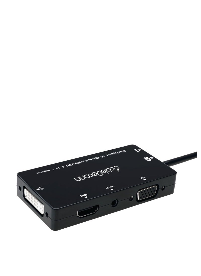 ماركة غير محددة - كابل محول 4 في 1 متعدد الوظائف إلى HDMI/DVI/Vga مع مخرج صوت Micro USB من ذكر إلى أنثى يدعم 3 شاشات في نفس الوقت - Image 1