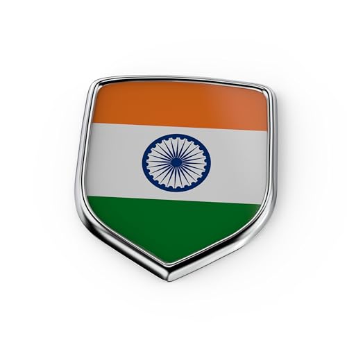 GFX Tiranga/Indian National Flag Sticker (12X9X3cm), 3D Chrome Design for Universal Car, Bike and Truck - All Four Wheeler Exterior Waterproof Self-Adhesive Sticker, Made Vinyl - Image 1