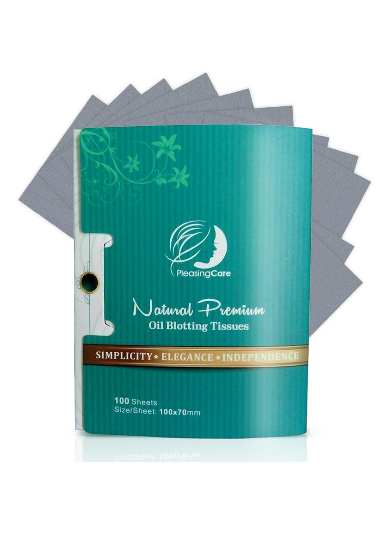 PleasingCare Natural Face Oil Blotting Paper  Bamboo Charcoal 100 Counts Easy Dispensing Oil Absorbing Sheets Premium Handy Facial Blotting Papers  Face Skin Care or Beauty Make Up Must Have 