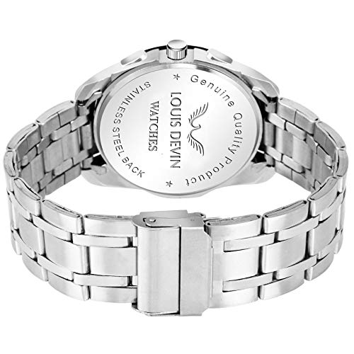 LOUIS DEVIN LD-G036-BLUE Metal Chain Analog Wrist Watch for Men - Image 2