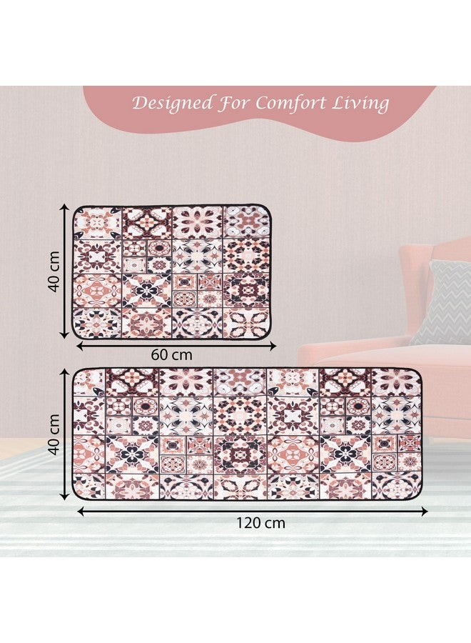 Kuber Industries سجاد مطبخ كوبر إندستريز 2 قطعة | سجادة مطبخ مضادة للانزلاق وامتصاص | مجموعة سجادة باب وسجادة مطبخ | سجادة أرضية غير منسوجة للمنزل والمطبخ وغرفة المعيشة | HY0102 | بني - Image 3