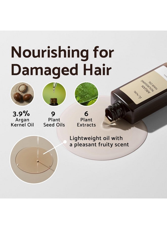 IUNIK Argan 3.9% Hair Oil Serum Nourishing for Dry and Damaged Hair - Anti Frizz Lightweight Hair Treatment Deep Conditioner Mask, Paraben and Sulfate Free, Aceite de Argan Cabello 3.38 Fl Oz Korean - Image 3