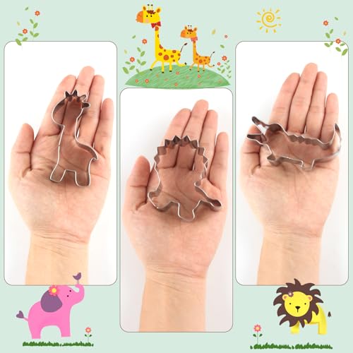 RUNHUAPPY Animal Cookie Cutters for Kids, Safari Zoo Animals 12 PCS Cookie Cutters Set with Lion, Giraffe, Hippo, Panda, Koala, Elephant, Dog, Crocodile, Flamingo etc. (Gift Box) - Image 5