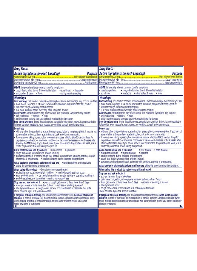 Vicks DayQuil & NyQuil Ultra Concentrated Liquicaps Co-Pack, Cold & Flu Medicine, Powerful Multi-Symptom Daytime & Nighttime Relief for Headache, Fever, Sore Throat, Minor Aches & Pains, & Cough, 96ct  - Image 2