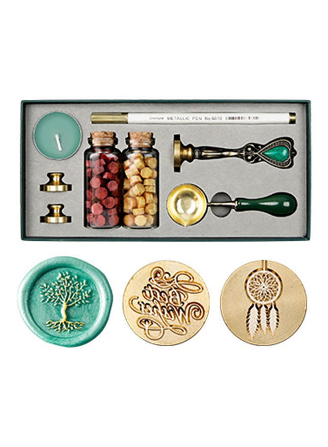 NIBEMINENT 8-Piece Vintage Wax Seal Stamp Kit Multicolour - Image 1
