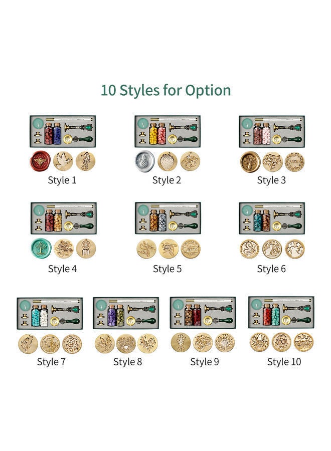 NIBEMINENT 8-Piece Vintage Wax Seal Stamp Kit Multicolour - Image 4