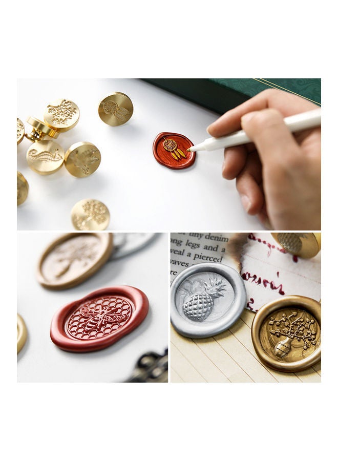 NIBEMINENT 8-Piece Vintage Wax Seal Stamp Kit Multicolour - Image 2
