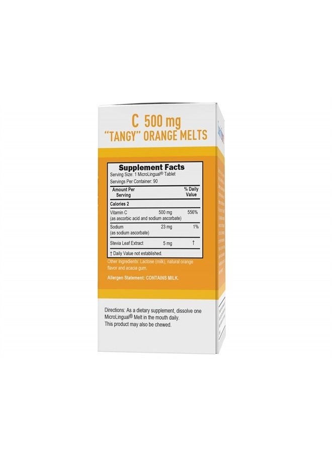 Superior Source - Vitamin C 500 mg Sublingual Tablets - Buffered VIT C Tangy Orange Melts - Immune System Booster, Energy Vitamins - 90 Count - Image 1