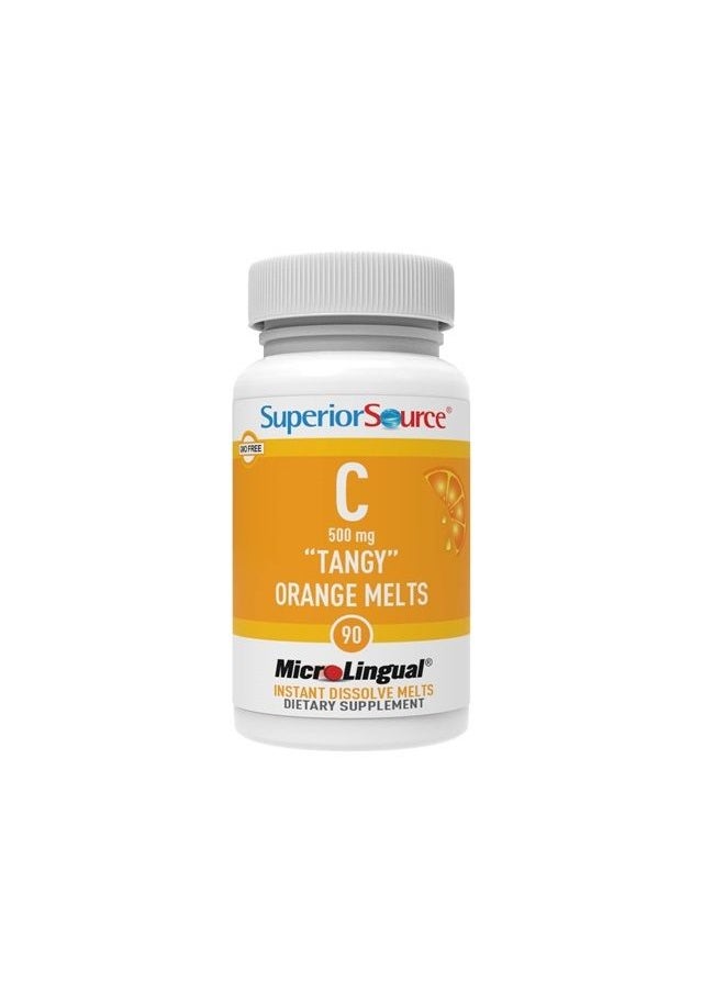 Superior Source - Vitamin C 500 mg Sublingual Tablets - Buffered VIT C Tangy Orange Melts - Immune System Booster, Energy Vitamins - 90 Count - Image 1