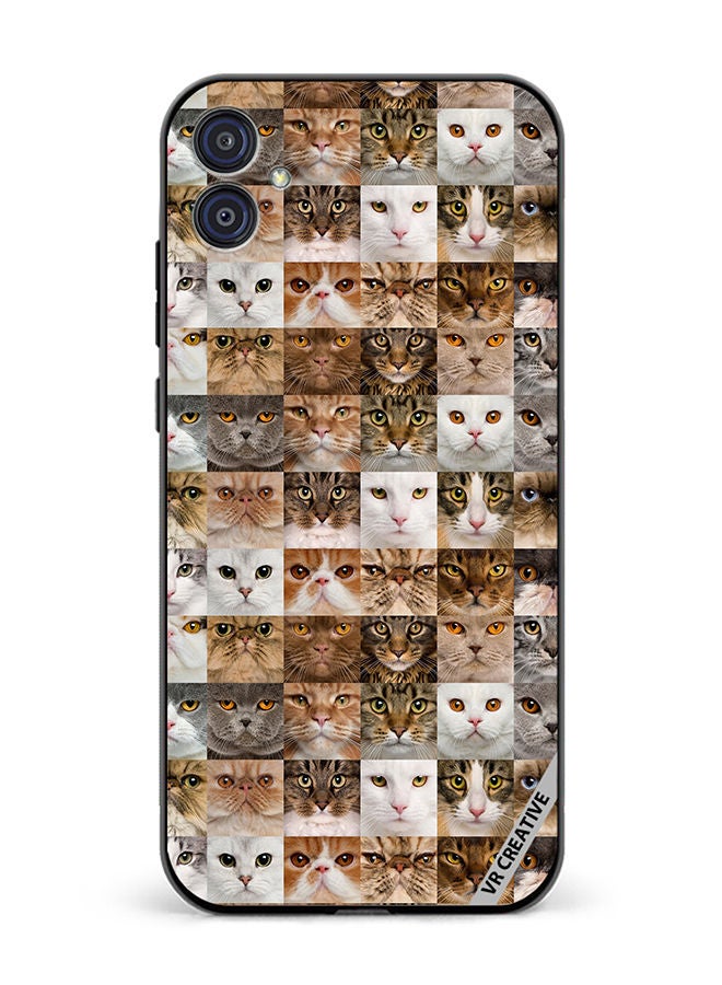 VR CREATIVE Protective Case Cover For Samsung Galaxy M04/F04 Cat Faces Design Multicolour - Image 1