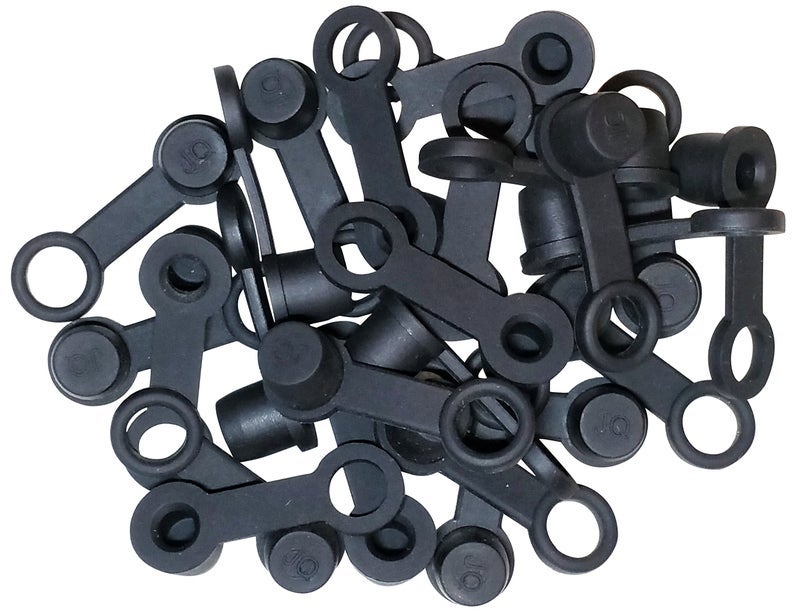 JQuad (25 Pack) Brake Bleeder Screw Caps Grease Zerk Fitting Cap Rubber Dust Cover with Keeper - Image 1
