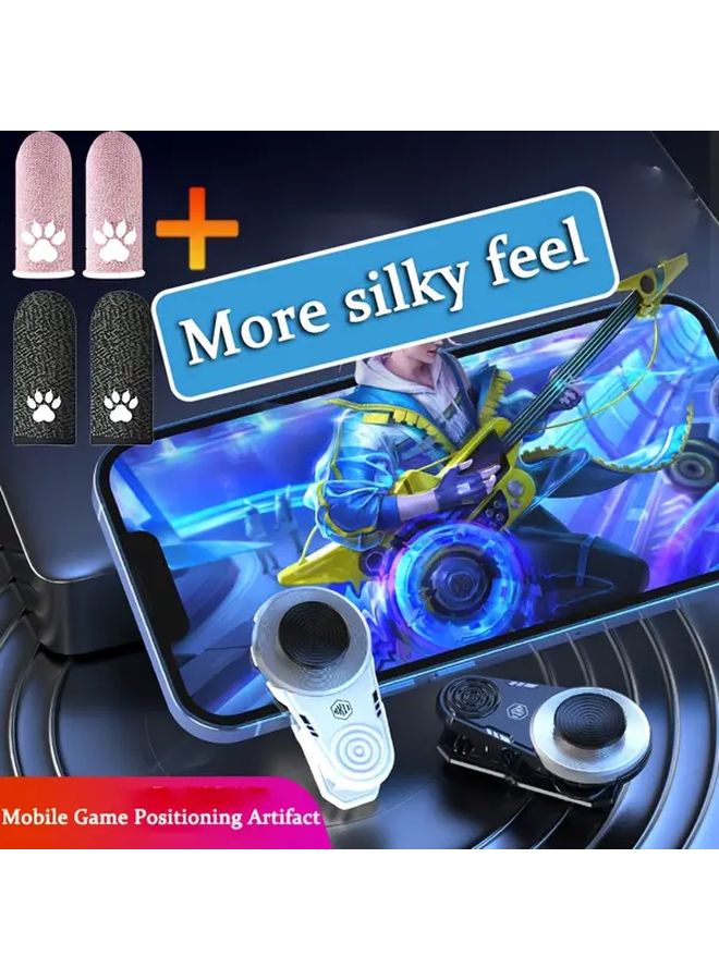 White Mobile Game Controller Clip Joystick Accessory 2 Pair No Battery Sweat Proof Flexible Control - Image 5