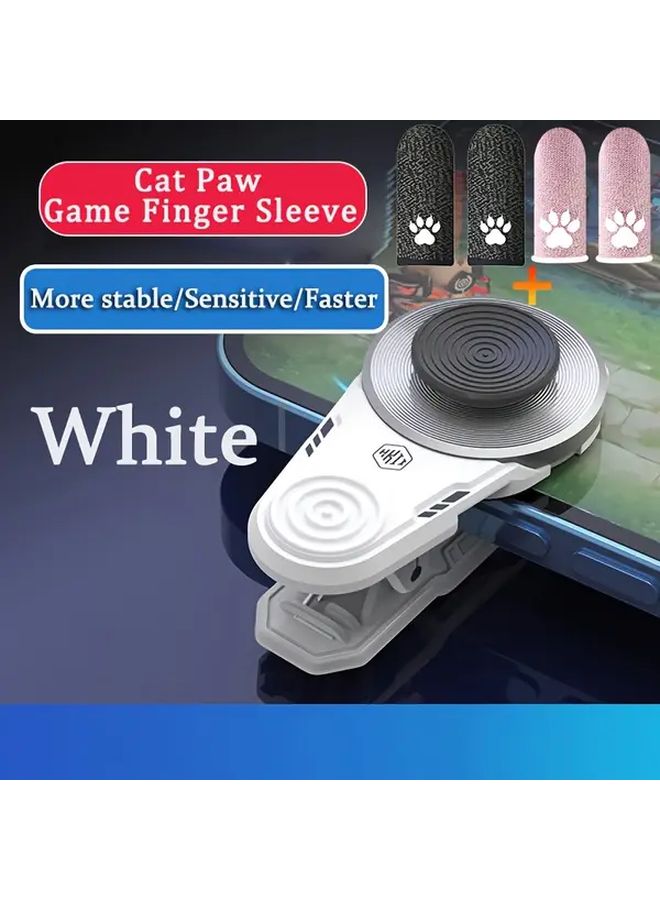 White Mobile Game Controller Clip Joystick Accessory 2 Pair No Battery Sweat Proof Flexible Control - Image 1