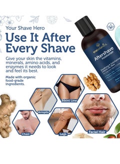 Era Organics Era Organics Aftershave for Men - Soothing and Moisturizing After Shave Lotion for Men Made in the USA - Exfoliating Ingrown Hair Serum for Bumps and Irritation with Ginger Root and Burdock Root  - Image 2