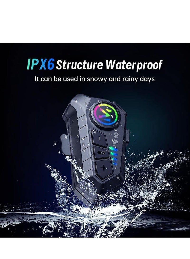 Furtey Motorcycle Helmet Headset, V5.3 Bluetooth Speakers with Music Sharing, Noise Cancellation Helmet Headphone with Strong Bass, IPX6 Waterproof Headphone - Image 2