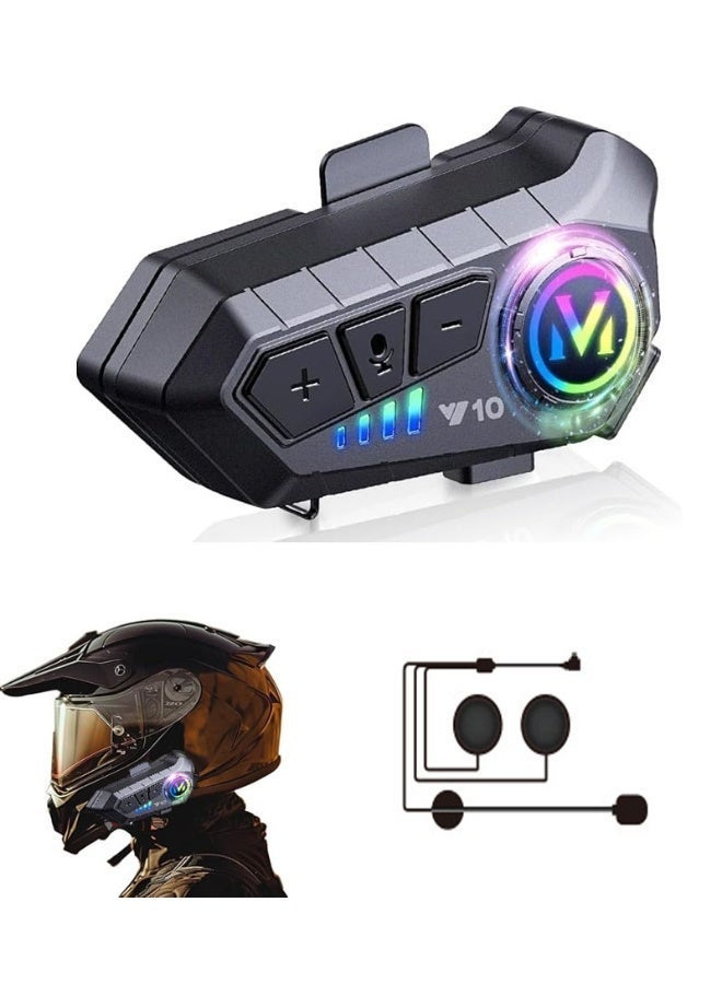 Furtey Motorcycle Helmet Headset, V5.3 Bluetooth Speakers with Music Sharing, Noise Cancellation Helmet Headphone with Strong Bass, IPX6 Waterproof Headphone - Image 1