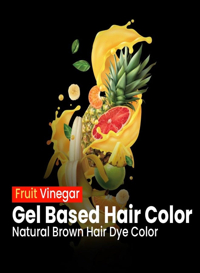PRO ADS PROADS Fruit Vinegar Natural Brown Gel-Based Hair Color | Brown Shade for Men & Women | Smooth Non-Drip Gel Formula with Natural Shine Boost | Quick 10 Minute Application, 500mlx2(1000ml) - Image 2