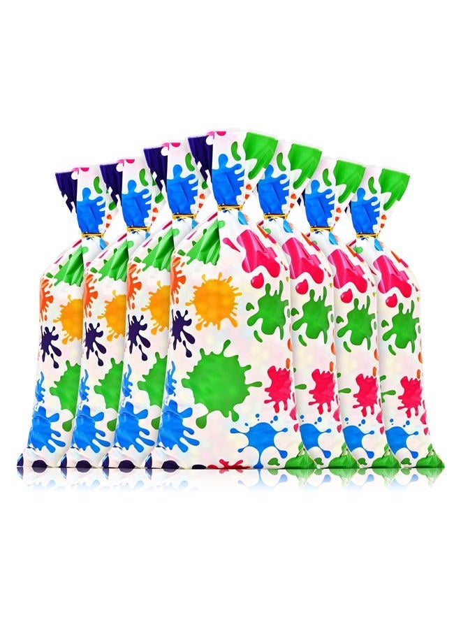 Lecpeting 100 Pcs Artist Paint Treat Bags Colorful Paint Splatter Print Cellophane Candy Bags Plastic Goodie Storage Bags Art Painting Party Favor Bags with Twist Ties for Artist Painting Theme Birthday Party - Image 4
