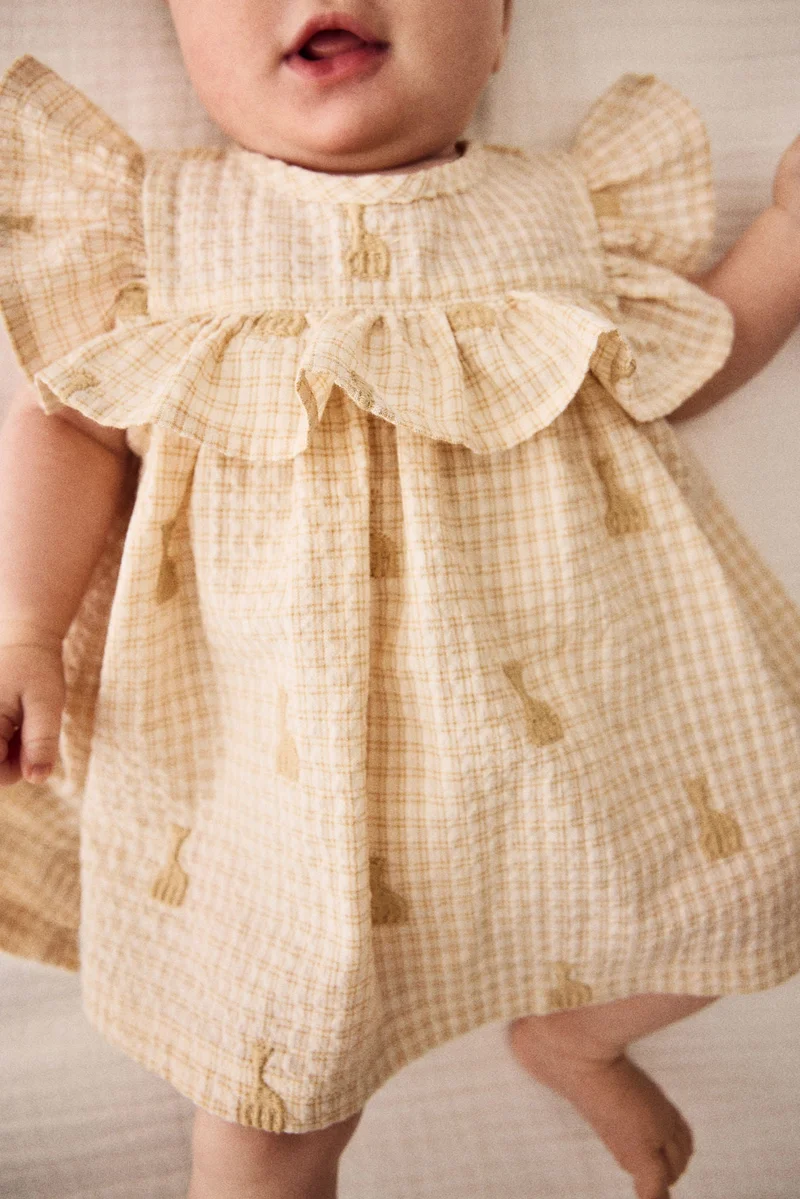 H&M Embroidery-detail seersucker dress