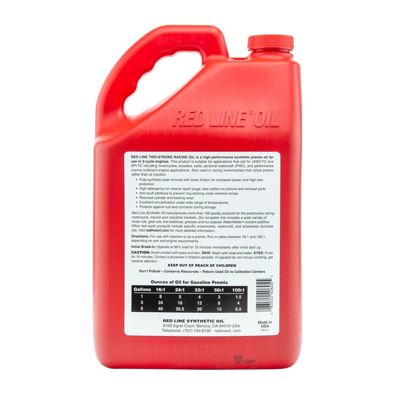 Red Line 40605 Two-Stroke Oil Racing Synthetic - Gallon - Image 2