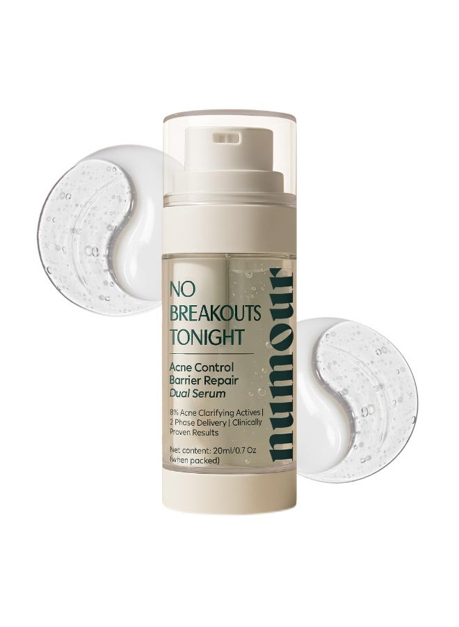 Numour No Breakouts Tonight| Dual Acne face Serum 20ml | 8% Actives 2% Encapsulated Salicylic + 4% Niacinamide + Azelaic Acid & Zinc | Acne‑Prone & Sensitive Skin - Image 1