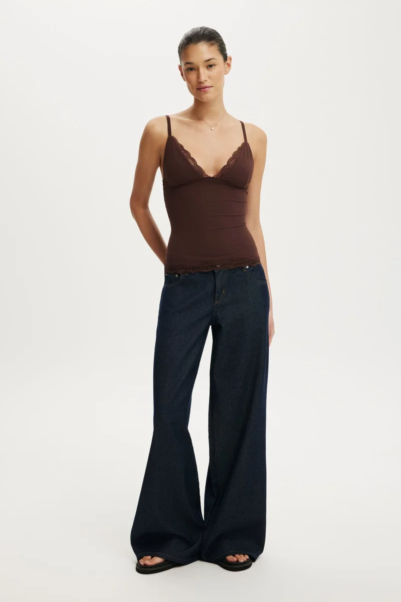 كوتون اون بلوزة كامي بدانتيل