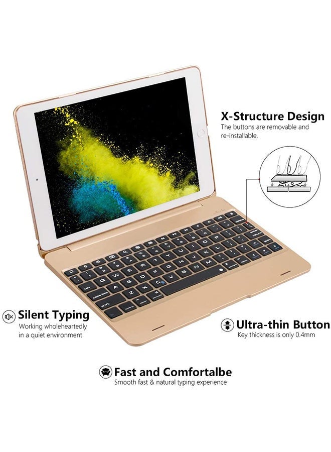 NIBEMINENT Wireless Keyboard With Stand For Apple iPad Pro gold 