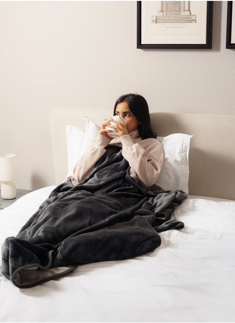Neyam - Neyam 100% polyester winter blanket. Size 200X150 - Soft and comfortable velvet blanket, dual colours. In oil colour - Image 1