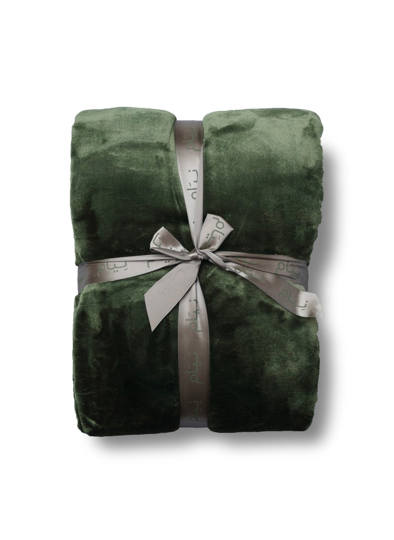Neyam Neyam 100% polyester winter blanket. Size 200X150 - Soft and comfortable velvet blanket, dual colours. In oil colour  - Image 1
