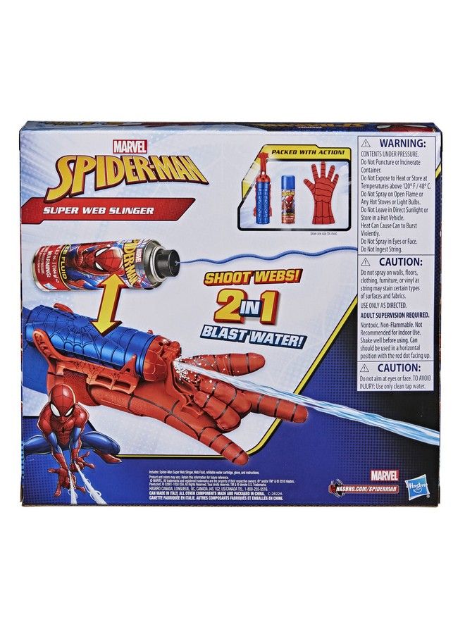 Spiderman Super Web Slinger 2In1 Shoots Webs Or Water Spiderman Web Shooter Toy Roleplay Toys 5 Year Old Boys And Girls And Up