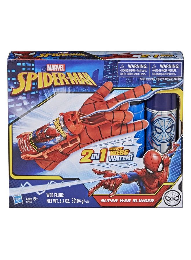 Spiderman Super Web Slinger 2In1 Shoots Webs Or Water Spiderman Web Shooter Toy Roleplay Toys 5 Year Old Boys And Girls And Up