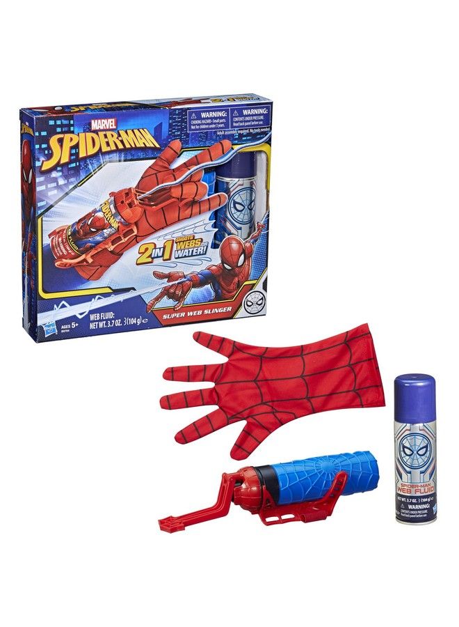 Spiderman Super Web Slinger 2In1 Shoots Webs Or Water Spiderman Web Shooter Toy Roleplay Toys 5 Year Old Boys And Girls And Up