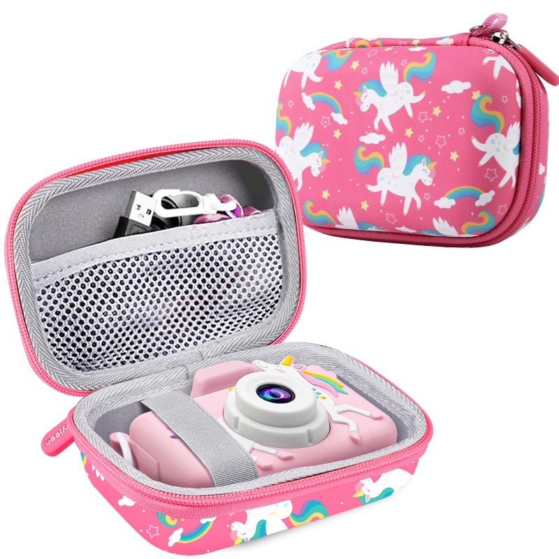 Leayjeen Kids Camera Case Compatible with Goopow/Mgaolo/CIMELR/Seckton/OZMI/Dylanto Kids Camera Toys and Children Digital Video Camera,Best Christmas and Birthday Gifts-Pink Unicorn(Case Only) - Image 1