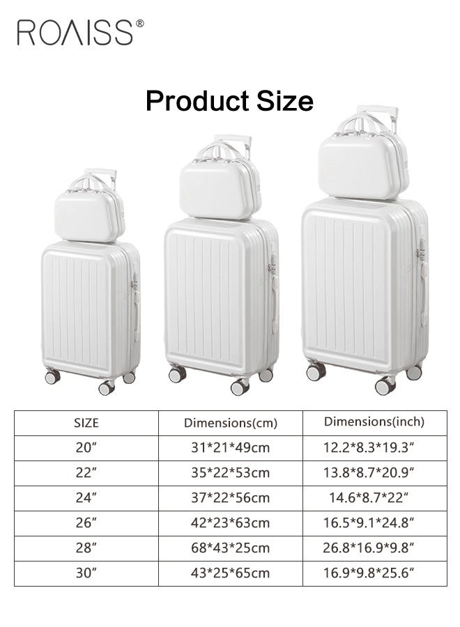 Universal Wheels Suitcase Combination Unisex Large Capacity Durable Hardshell Trolley for Women and Men Travel Luggage Password Box with Little Handbox in Vitality Colors