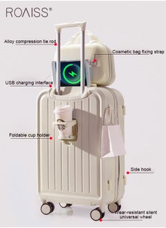 roaiss Universal Wheels Suitcase Combination Unisex Large Capacity Durable Hardshell Trolley for Women and Men Travel Luggage Password Box with Little Handbox in Vitality Colors  - Image 2