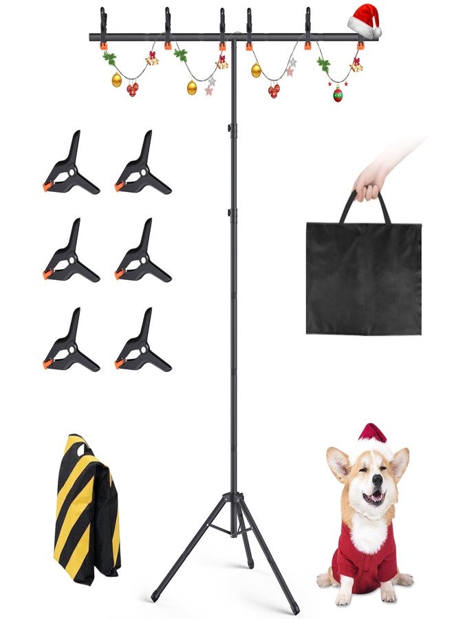 Forlogic T-Shaped Backdrop Stand Kit 8×5.3ft Adjustable Telescopic Photography Backdrop Stand (8×5.3Ft) - Image 1