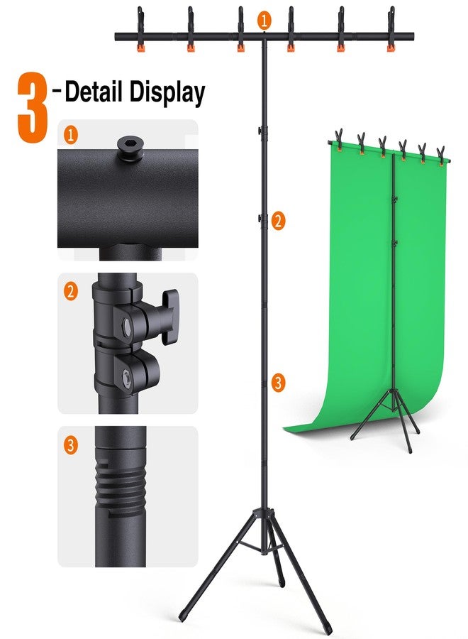 Forlogic T-Shaped Backdrop Stand Kit 8×5.3ft Adjustable Telescopic Photography Backdrop Stand (8×5.3Ft) - Image 4