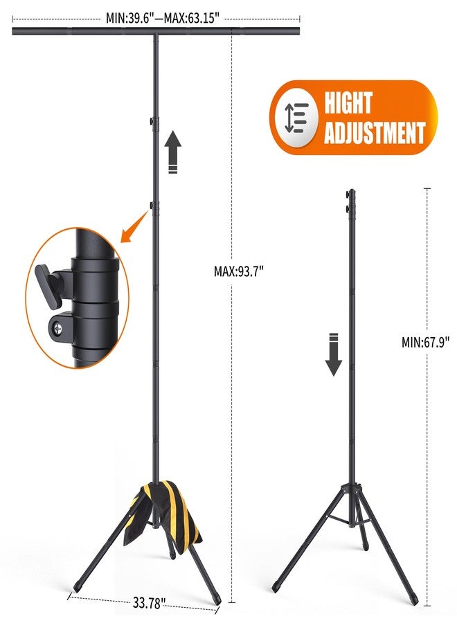 Forlogic T-Shaped Backdrop Stand Kit 8×5.3ft Adjustable Telescopic Photography Backdrop Stand (8×5.3Ft) - Image 2