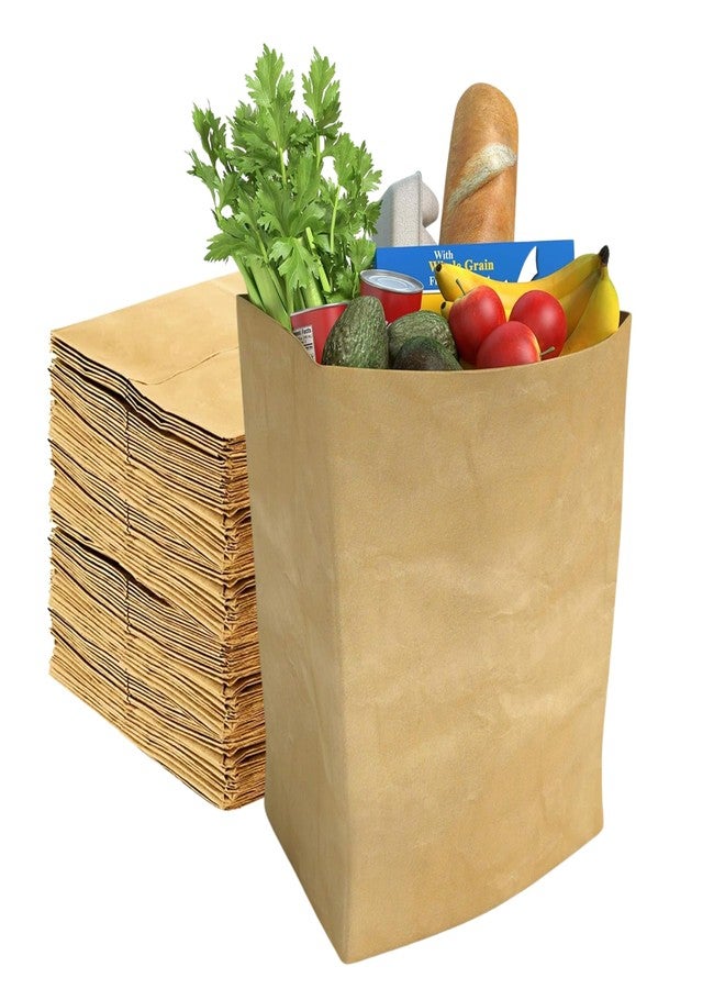 Perfect Stix 52lb Kraft Brown Paper Shopping Bags- Pack of 50ct - Image 1
