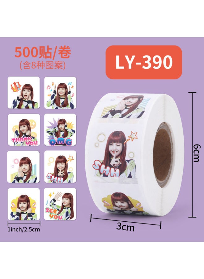 Liyuan Blackpink Sticker Idol Peripheral Expression Bag Sticker Sticker Sticker Roll Sticker - Image 1