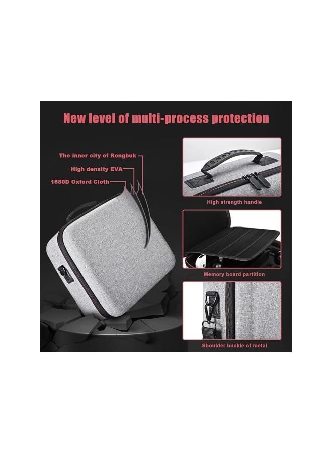 PROMASS Portable Case, Compatible with Nintendo Switch and Switch OLED, Large Nintendo Switch Portable Storage Case, for Switch Console Console and All Accessories of Carry Case, Easy Clean Case (Grey) - Image 4